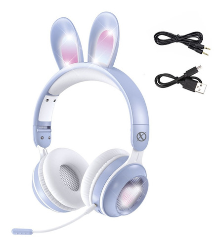 Auriculares Bluetooth Xinua Bunnybrush Luces Mic Desmontable