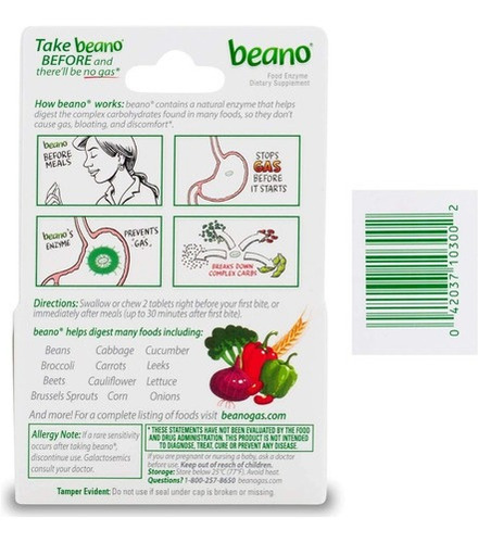 Imagem 3 de 7 de Beano Ultra 800 Prevenção E Alívio De Gases