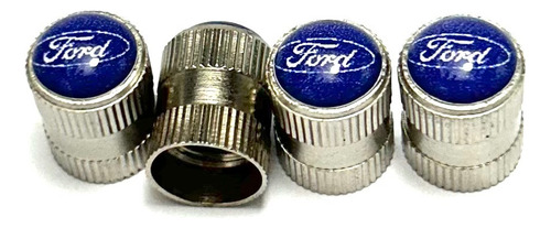 4 Tampas Válvula Pneu Compatível Todos Carros Ford Em Metal