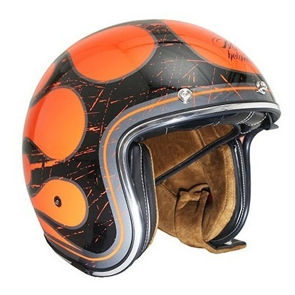 Imagen 3 de 3 de Casco Mt Helmets Le Mans Flaming Brilloso Naranja Y Negro