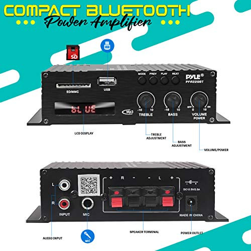 Pacote De Amplificador Bluetooth Pyle 120w Para Home Theater