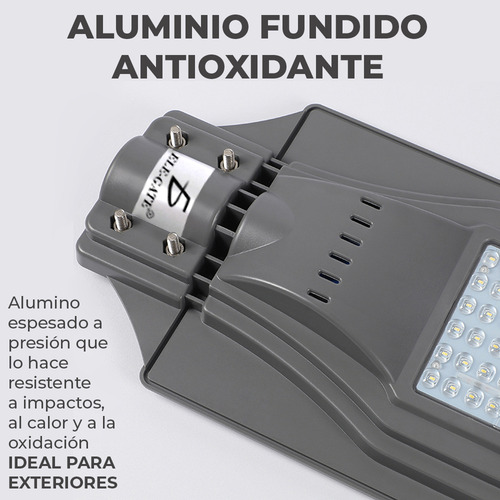 Lámpara Recargable Solar 60 Leds Sensor Movimiento Exterior Color Negro Lampara Luz Ele-Gate