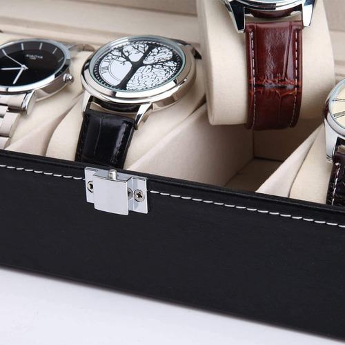 Imagen 3 de 8 de Caja Relojes Estuche Lujo Organizador Cuero Sintético Reloj