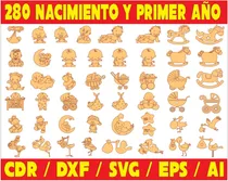 Comprar Vectores Corte Laser- Nacimiento - Baby Shower - 1er Añito