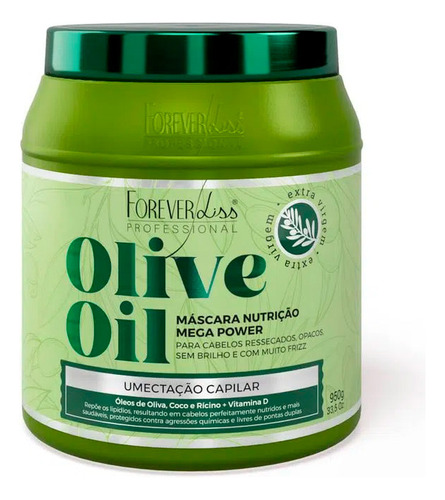 Kit Umectação Olive Shampoo 300ml +máscara 950g Forever Liss