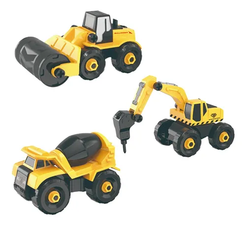 Set X 3 Carros De Construcción Desarmables Oxc24149