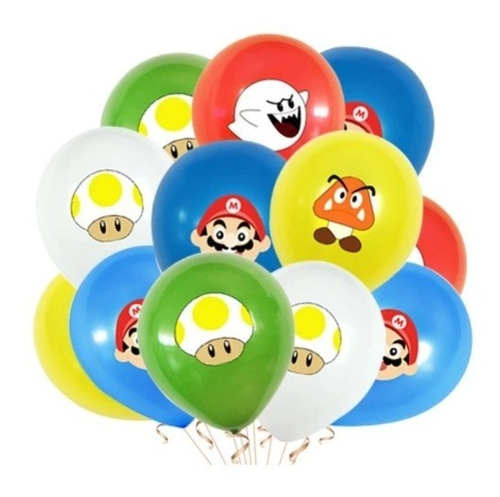 Globos Mario Bross 10 Unid Surtiddos Car