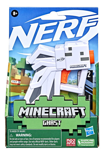 Nerf Microshots Minecraft Ghast Mini Blaster, Diseño De Mine