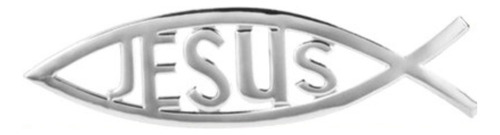 Emblema Logo Jesus Adhesivo Plano Plateado Sticker Plateado