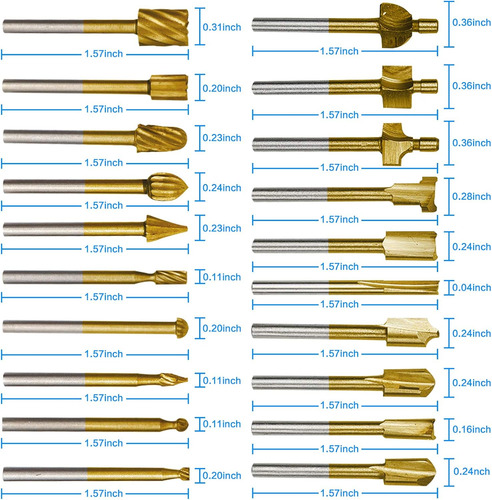 Brocas Hss Y Enrutador 1/8 Para Bricolaje Y Carpintería