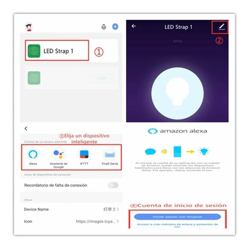 Imagen 10 de 10 de Tira De Luces Led Rgb Bluetooth App Wifi Para Alexa Lonk 5m