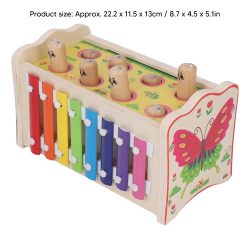 Juguete De Madera Para Golpear Bebés, 2 En 1, Divertido Y Ed