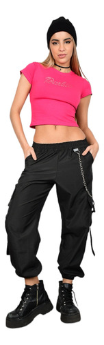 Pantalon Jogger Cargo Con Cadena Desmontable Unisex Urbano 