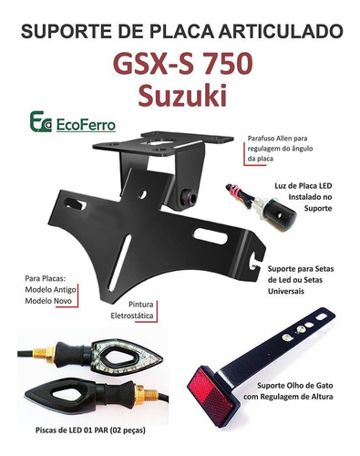 Imagem 2 de 3 de Eliminador De Rabeta Suzuki Gsxs Gsx-s 750 Piscas Setas Led