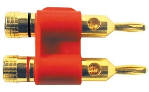 10 Conector Plug Doble Banana Rojo Enchapado En Oro