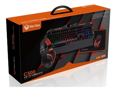 Kit Gamer Iluminado 4en1 C500 Teclado Mouse Audífonos Pad