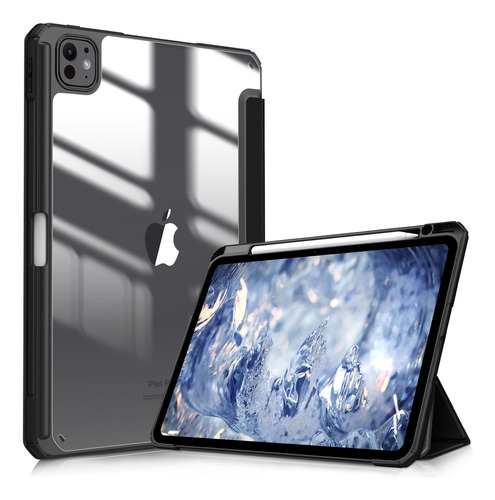 Funda Para iPad Pro 11 M4 2024 Fintie Negra Y Transparente