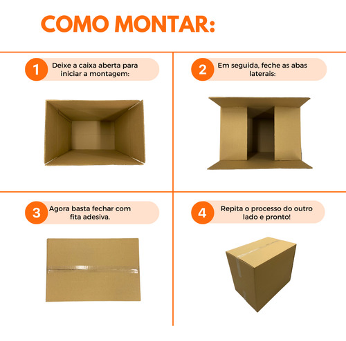 Caixa De Papelão Grande P/ Embalagens E Mudança 60x40x50 4un