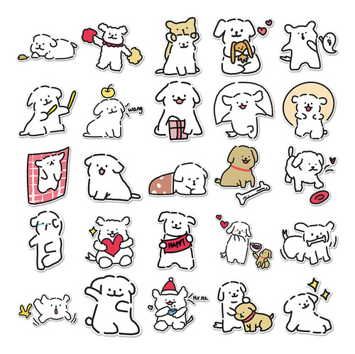 Pegatinas Kawaii Naughty Dog Puppy Para Niños Calcomanías P