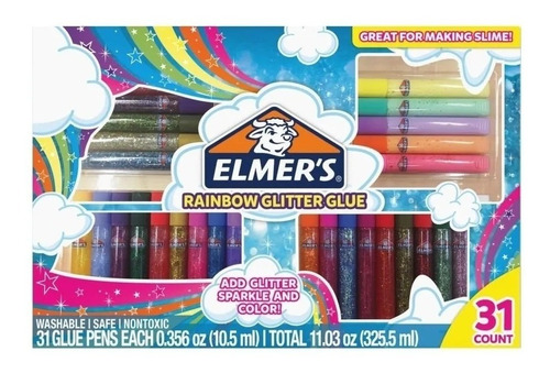 Kit Adhesivo Elmer´s Rainbond Glitter Glue X 31 Tubos