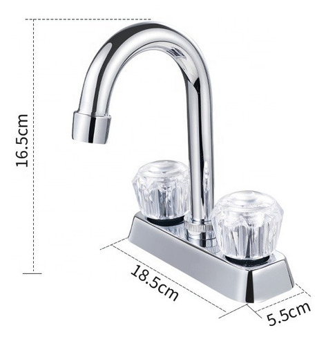 Llaves Lavabo Baño Grifo Mezcladora Acero Inoxidable Cromado Color Plateado