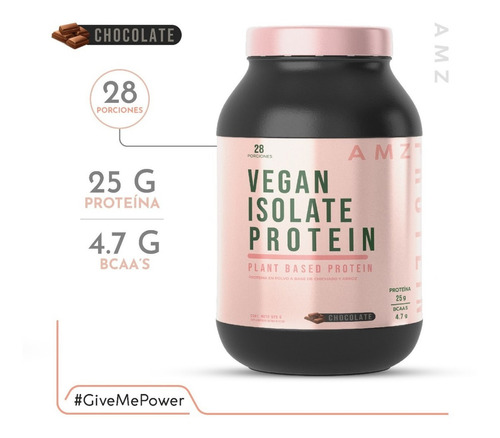 Amz Proteína Aislada De Origen Vegetal Vegano 925g / 28 Serv Sabor Vainilla