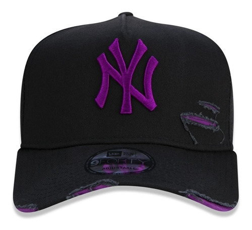 Boné New Era Rasgado Destroyed Mlb Yankees Ajuste - Original