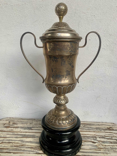 Trofeo Vintage Bronce Copa Con Tapa