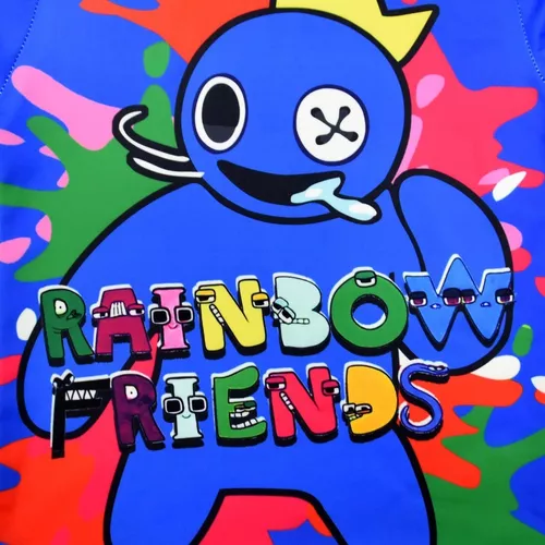 4-8 anos crianças roupa de banho conjunto Roblox Rainbow Friends tops +  shorts + boné banho terno presentes