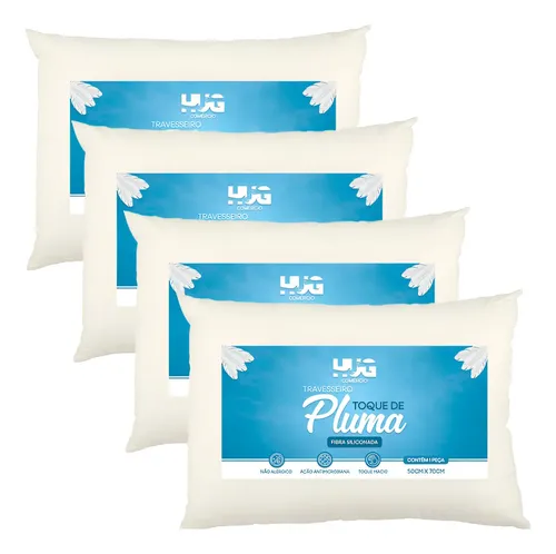 Kit Travesseiros Toque De Pluma Basic Antialergico Macio