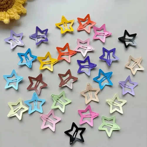 LUFE30unid Presilhas Tic Tac Estrela Sortidos Prendedores Cabelo Sor