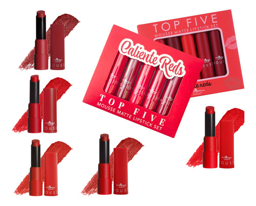 Set Top Five Mousse Matte Lipstick Italia Deluxe 