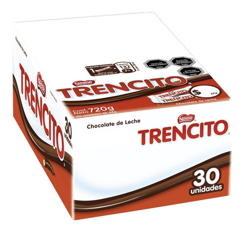 Chocolate De Leche Trencito® Barra Caja 30 Unidades De 24g