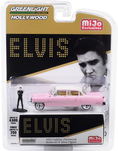 Cadillac Fleetwood Elvis Presley Greenlight 1:64 Con Figura Color Rosa