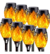 Comprar Luces Solares Imita Antorcha Llama Led Pack 8 Unidades.