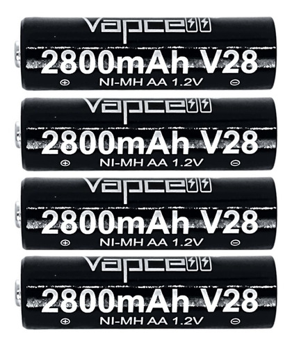 Pila Vapcell V28 Recargable Aa, 2800mah, 4 Baterias