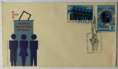 Sobre Primer Día, Voto Secreto Obligatorio, 1971, 17 Sp4w