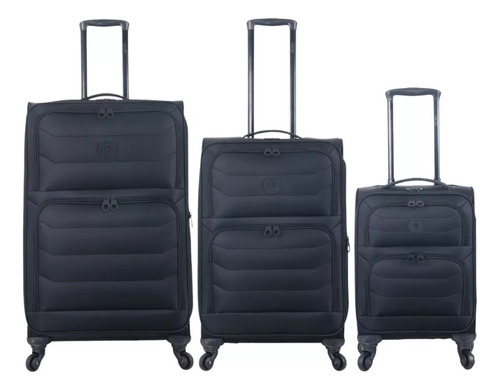 Valija Skora Pink Soft Color Negro De 24 Pulgadas Mediana Expandible Liviana Ruedas 360° Nylon Reforzado Interior Organizado Viaje