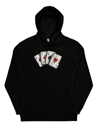 Sudadera Cartas De Poker. As Corazon Trebol Diamante Picas