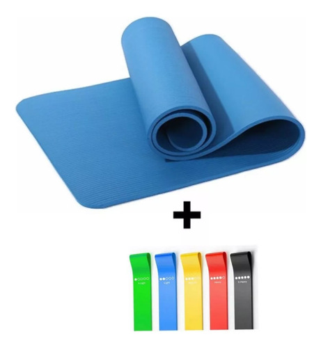 Tapete Para Yoga Pilates Ejercicio Espuma + Bandas Elásticas