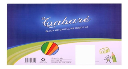 Block Cartulina Color A4 Tabaré 24 Hojas 