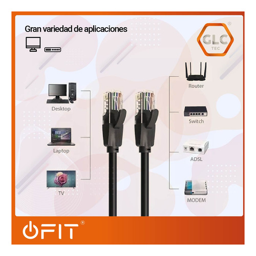 Imagen 3 de 11 de Patch Cord Utp Glc Cat 6 De 1.2 Metros