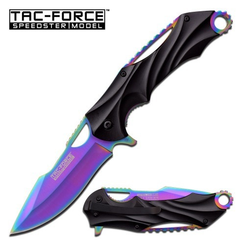 Canivete Tatico Tac Force Rainbow Talas Em Alumínio Tf-858rb