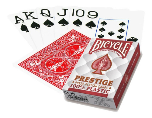Imagem 2 de 4 de Baralho Bicycle Prestige Rider 100% Plástico - Cor Vermelho