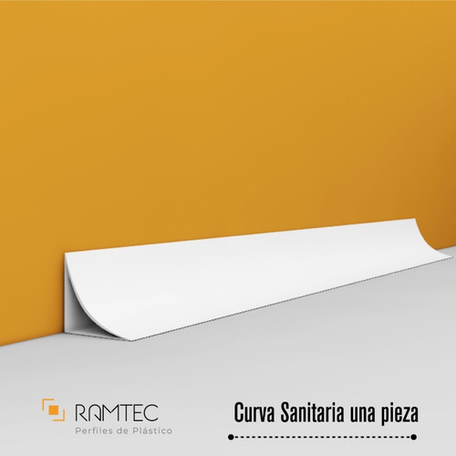 Perfil Zoclo Curva Sanitaria (4 Piezas De 1.5 Mts Largo)