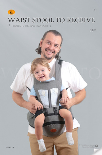 Bolsa Canguru Carregador Ergonômico Para Bebê Wrap Slings Cor Cinza