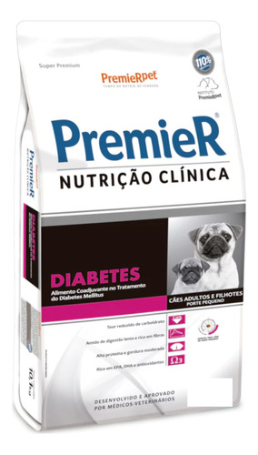 Premier Diabetes Nutrição Clínica Cães Pequeno Porte 10,1kg