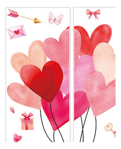 2 Pegatinas De Pared Para El Día De Valentín, Pegatinas