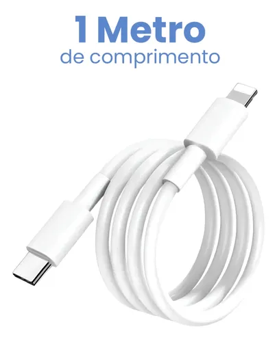 Cabo Carregador Compativel Com iPhone 6 7 8 X Xr Xs 11 12 13 14 Pro Max Turbo Tipo C Branco