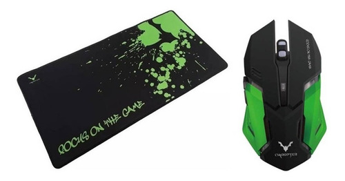 Imagen 2 de 5 de Mouse Gamer + Pad 2400 Dpi Pc Led Ajustable 6 Botones Kit